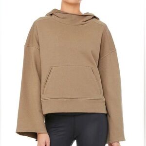 Alo Low Key Hoodie in XS Gravel color